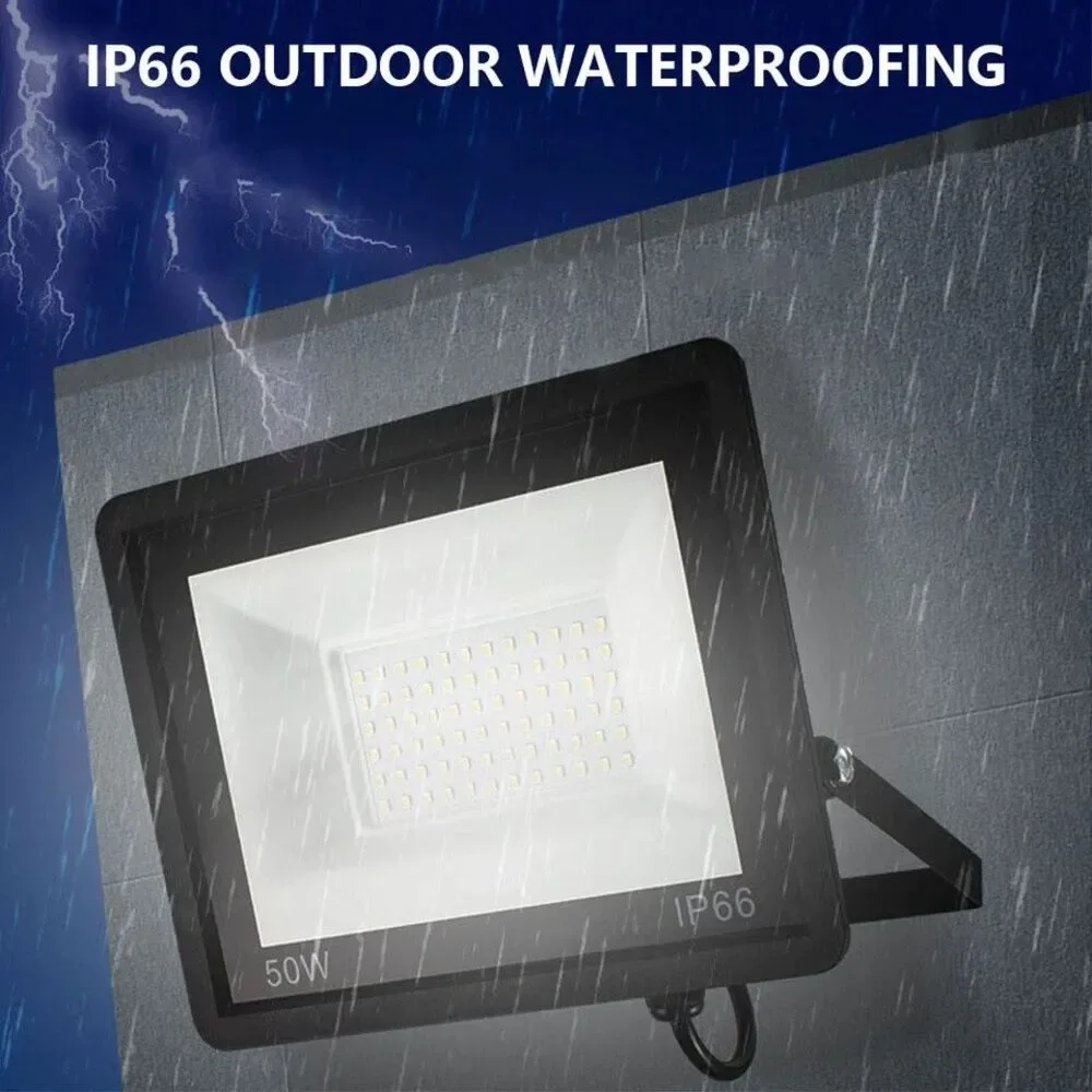 100W Led Flood Light Outdoor Security Garden Yard Spotlight Lamp IP66 Black
